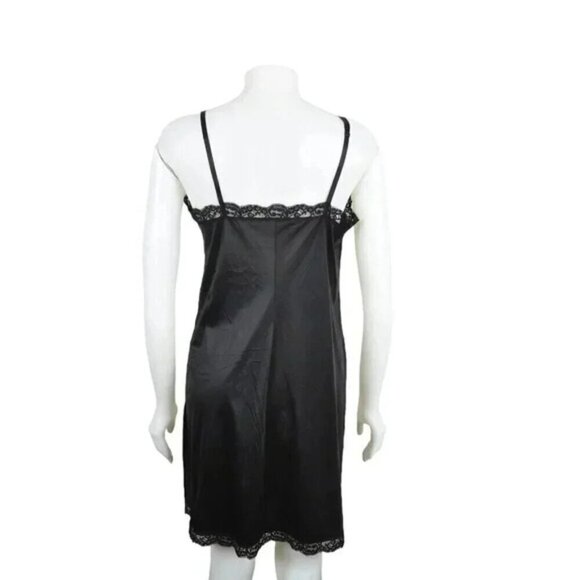 Vintage Kayser Black Slip Dress Lingerie Lace Size 36 - Picture 6 of 10